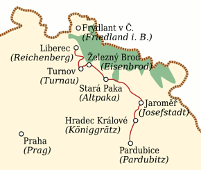 Mapka tratě SNDVB a ZREG